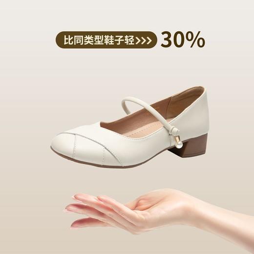 ZHR浅口单鞋女2025新款法式玛丽珍鞋耐磨通勤一字扣方头单鞋粗跟 商品图4