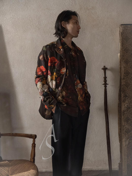 Paul Harnden 男士古典花卉油画羊毛衬衫 商品图0