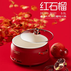 都市太太都市太太红石榴多功能电热锅5L大容量1800W大火力多功能家用一体锅