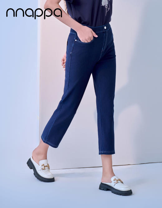 超细滑八分牛仔直筒裤PA29369 商品图1