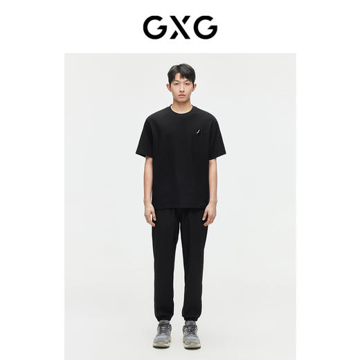 GXG男装【热卖推荐】 夏季热卖双色休闲肌理面料圆领短袖t恤男 商品图1