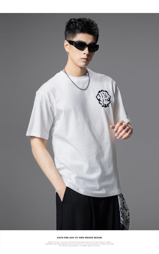 PINLI品立2025夏季新款潮牌短袖T恤字母印花纯棉休闲百搭男体恤衫 BG252111026 商品图10