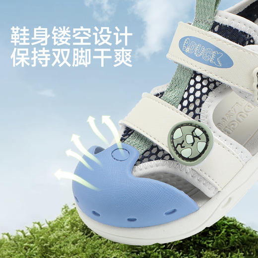 B.Duck小黄鸭男童凉鞋包头夏季儿童鞋子女童宝宝凉鞋小童26-30 B2686820 商品图2