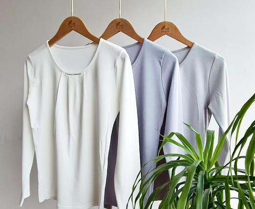 11-3180女式手工钉钻纯棉长袖打底衣 商品图2