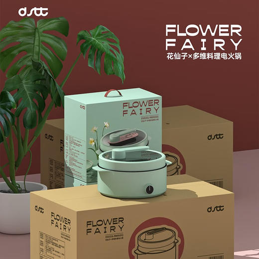 都市太太（DStt）_都市太太花仙子电火锅锅家用电锅专用煎炒菜煮锅炒锅多功能涮烤一体电热锅_草绿色 商品图3