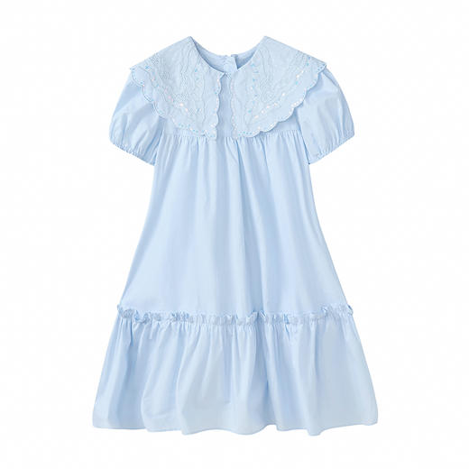 笛莎Deesha 童装女童连衣裙2025夏新款女童大翻领棉布连衣裙 商品图4