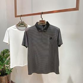 短袖T恤男夏季宽松polo衫半袖翻领细条纹上衣   FL-25F8157*