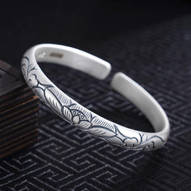 子佩集S999银【香远益清】手工纯银手镯原创设计【55021249】2503