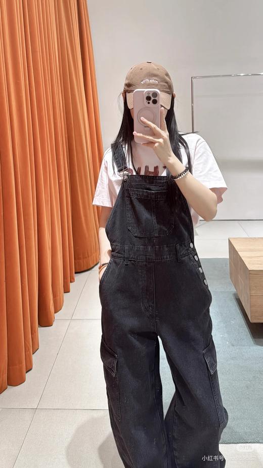 323-4  减龄时髦 moco重工重磅 工装风 背带牛仔裤 俺穿L 商品图0