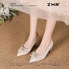 ZHR则则气质法式婚鞋女2025新款订婚新娘百搭宴会鞋水钻伴娘单鞋 商品缩略图6