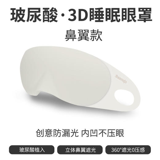 【0压感❗玻尿酸3D立体眼罩】360°遮光，V型鼻翼贴合不漏光，立体遮光轻松入睡，学生午休睡觉不压透气遮光睡眠办公室专用QQ 商品图6