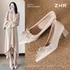 ZHR则则气质法式婚鞋女2025新款订婚新娘百搭宴会鞋水钻伴娘单鞋 商品缩略图0