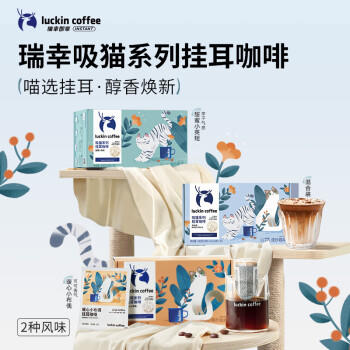 瑞幸咖啡挂耳咖啡小布偶10g*20袋手冲滤泡挂耳黑咖啡粉0蔗糖深烘运动健身 商品图4