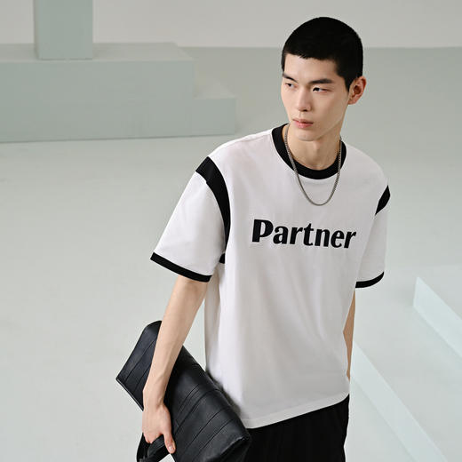 GXG男装 多色撞色时尚圆领短袖T恤24年夏热卖G24X442004 商品图2