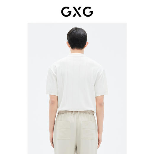 GXG男装   白色透气绣花微阔短袖POLO衫   夏季热卖 商品图3