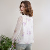 西遇法式v领衬衫女春夏新款宽松灯笼袖系带晕染碎花上衣D0050464 商品缩略图4