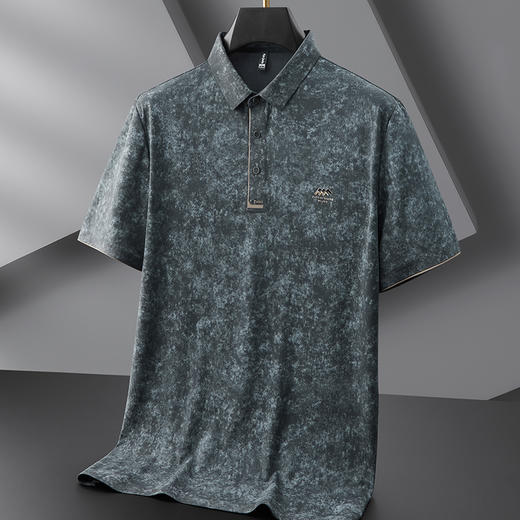 【冰丝弹力】【DPF】大依优型大码短袖POLO衫t恤夏季翻领男士宽松上衣半袖体恤胖子 商品图1