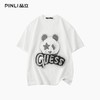 PINLI品立2025夏季新款男士圆领熊猫字母烫钻短袖T恤落肩潮牌上衣BG252111029 商品缩略图3