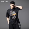 PINLI品立2025夏季新款男士唐老鸭烫画烫钻圆领短袖T恤潮牌上衣BG252111034 商品缩略图0