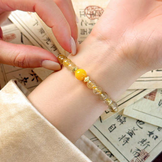 BAOFANDI宝梵迪2025新款春季新品霸王水晶手串 天然黄晶手链情侣款百搭暴富转yun手串BF 商品图6