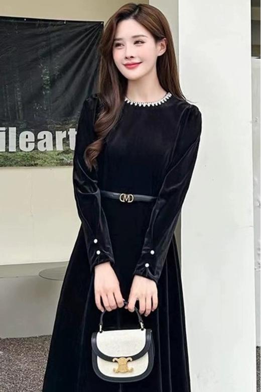 Say Something 黑色细款字母皮质腰带 19846 商品图1