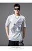 PINLI品立2025夏季新款男圆领猫头鹰烫画短袖T恤上衣BG252111022 商品缩略图5