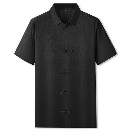 【DPF】大依优型大码短袖衬衫中国风盘扣半袖衬衣冰丝打底衫宽松胖子男士上衣休闲 商品图4