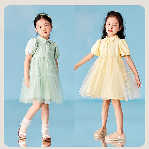【棉感速干】迷你巴拉女童连衣裙儿童夏季甜美网纱蓬蓬公主裙 商品图2