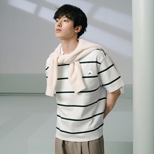 GXG男装 235g重磅条纹设计简约宽松休闲短袖T恤男士  夏季热卖 商品图2