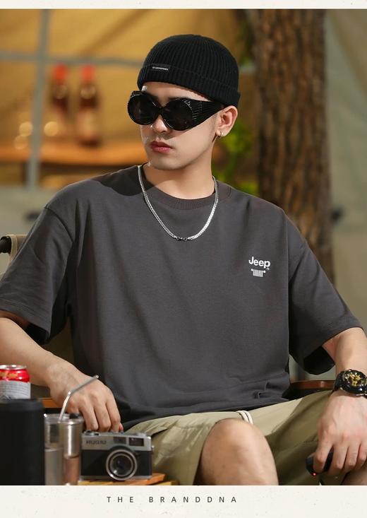 【YW】无忧购韩版简约字母印花230g纯棉百搭宽松休闲男士T恤（截单后3-5天发货) 商品图3