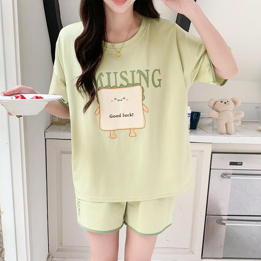 夏季睡衣女士短袖短裤家居服套装学生甜美可爱薄款舒适居家可外穿睡衣2025新款 商品图1