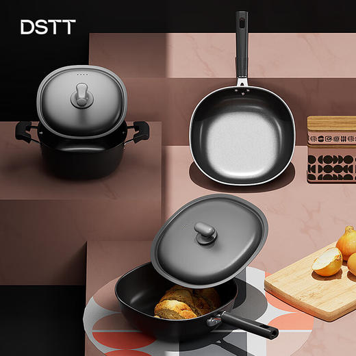 都市太太都市太太天地方圆套装锅具炒锅汤锅煎锅家用烹饪燃气灶电磁炉通用 商品图2