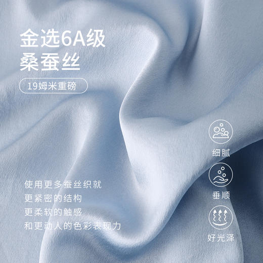 19姆米重磅真丝睡衣女100%桑蚕丝短袖长裤睡衣宽松家居服金三塔  YSFFB402 商品图4