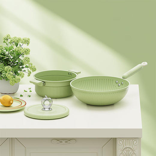 都市太太都市太太理想生活炖煎炒套装家用炒锅煎锅汤锅燃气灶电磁炉通用_炖炒 商品图1