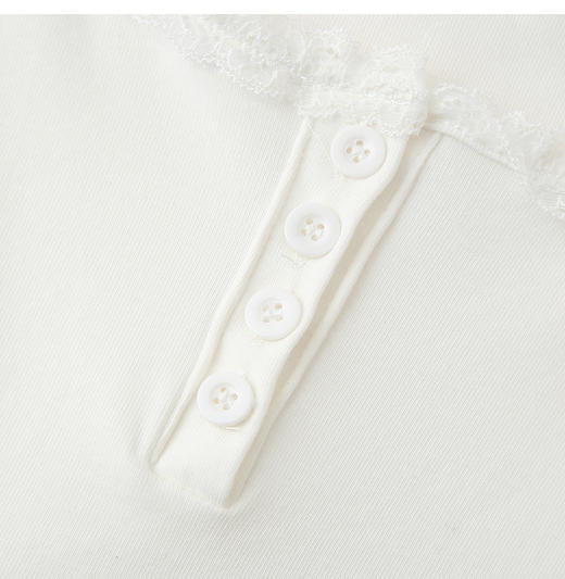 半身缘女装 春季内搭修身打底蕾丝花边长袖小衫251113U01113435 商品图4