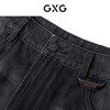 GXG男装 深灰色牛仔短裤直筒宽松短裤 24年夏G24X252003 商品缩略图3