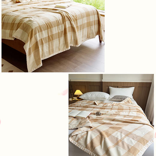 自然元素六层纱布毯（棕色） 商品图1