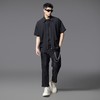 PINLI品立夏季新款设计感拼接短袖衬衫潮牌拉链宽松翻领上衣B252113039 商品缩略图4