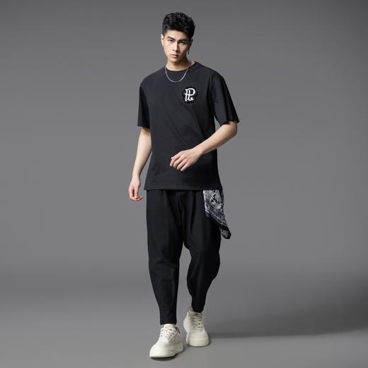 PINLI品立2025夏季新款潮牌短袖T恤字母印花纯棉休闲百搭男体恤衫 BG252111026 商品图1
