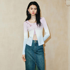 玉兰渐变针织内搭吊带两件套修身(货号:MC85SW005F9001)