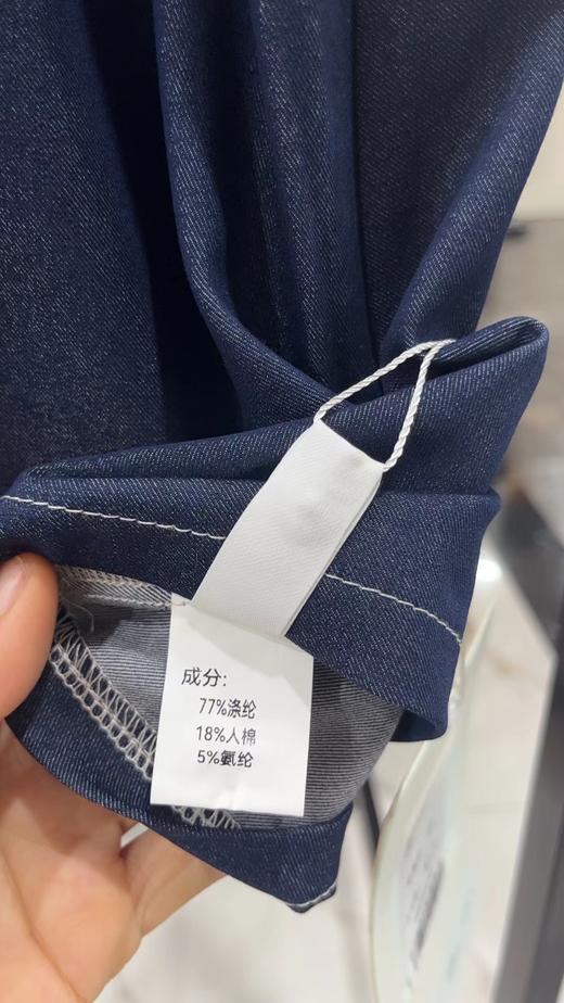 B8044       韩版休闲减龄收腰显瘦蕾丝披肩牛仔连衣裙 商品图7