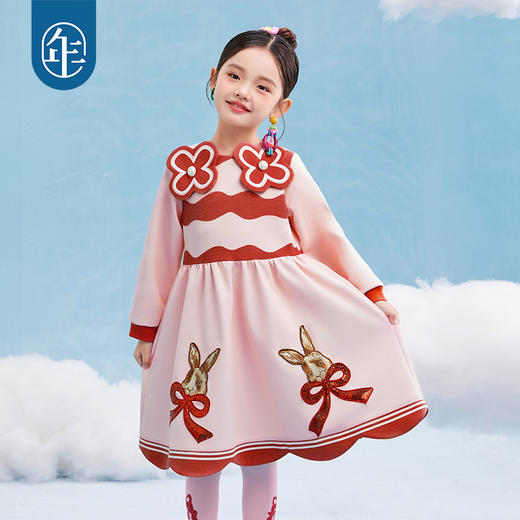 年衣童装女童连衣裙2025年春款女孩宝宝A字裙儿童云肩甜美公主裙子春日圆舞连衣裙 商品图0