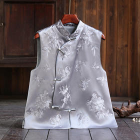 FLZD-6229春季新款新中式重工刺绣复古国风马甲显高显瘦刺绣坎肩外搭女