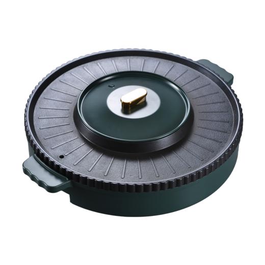 都市太太大本营烤涮多功能一体锅插电圆形烤涮多功能一体圆锅锅可分离煎刷宿舍电烧烤烤肉_绿色 商品图4