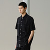 GXG男装 黑色撞色设计短袖衬衫 日常休闲简约时尚通勤夏季热卖短袖衬衫G24X232022 商品缩略图2