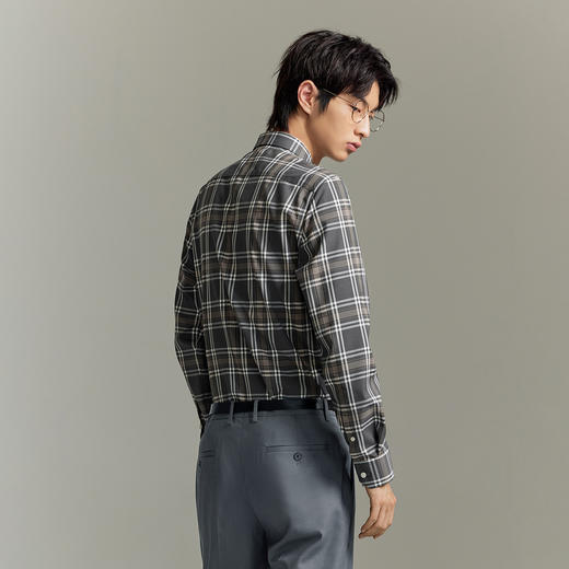 GXG男装 灰白格干练免烫长袖衬衫夏季热卖衬衫GE1031028G 商品图2