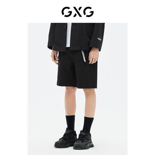 GXG男装 短裤男休闲工装风直筒字母织带 夏季热卖爆款休闲短裤 商品图2