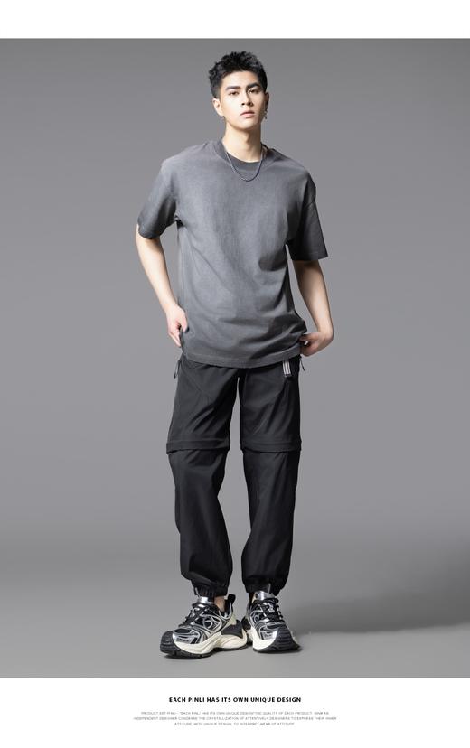 PINLI品立2025夏季新款男士宽松渐变圆领短袖T恤上衣GD252111315 商品图8