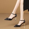 【预售5天】法式V字扣一字带中空粗高跟性感包头凉鞋单鞋女HY&H3654 商品缩略图1