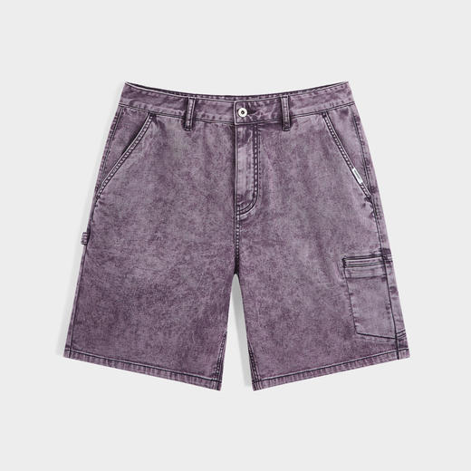 GXG男装 紫色水洗牛仔短裤工装短裤24年夏热卖短裤百搭短裤G24X252008 商品图4